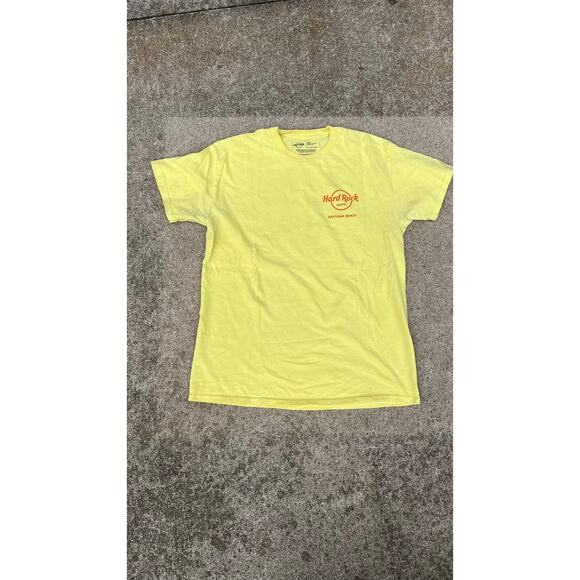 Hard Rock Cafe Shirt Unisex Size Medium Yellow Daytona Graphic Short Sleeve Tee - Picture 1 of 5